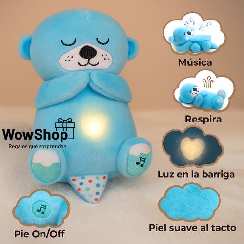 Nutria Relajante para Bebés – Luz Suave, Sonidos y Respiración Rítmica